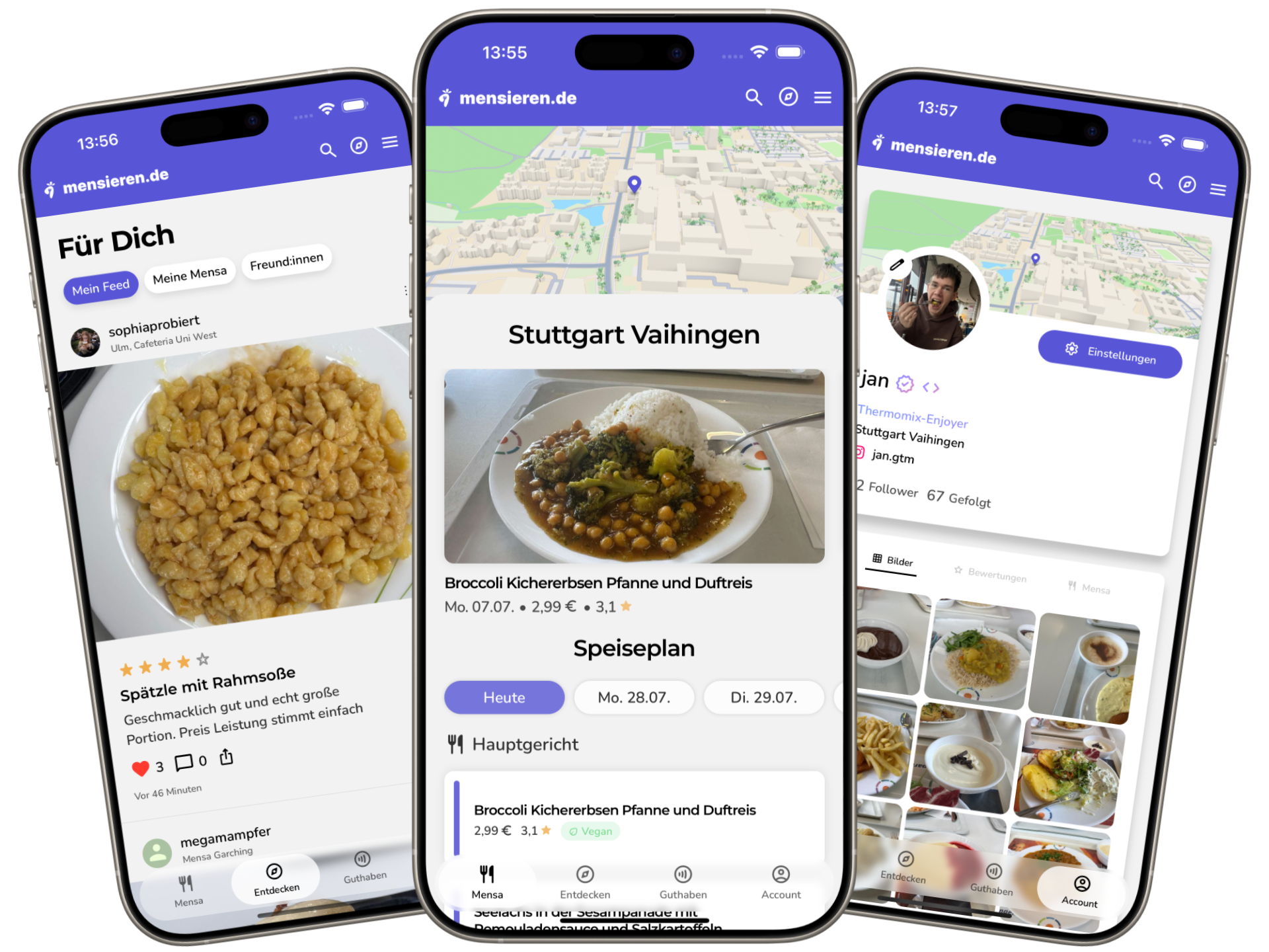 mensieren.de App Interface